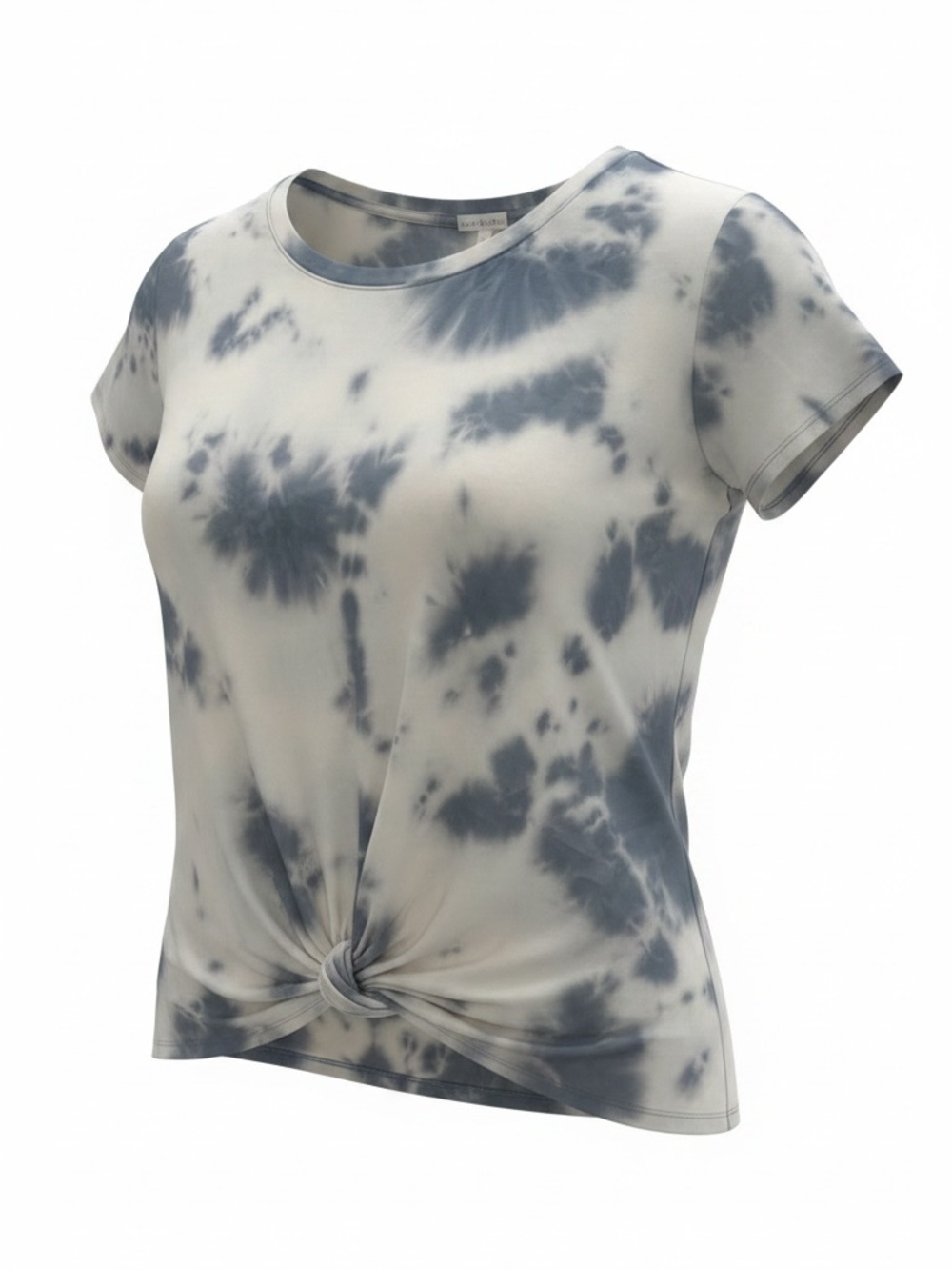 Nine Britton Levie Knot Front Knit Tee Tie Dye Blue 3X NWT
